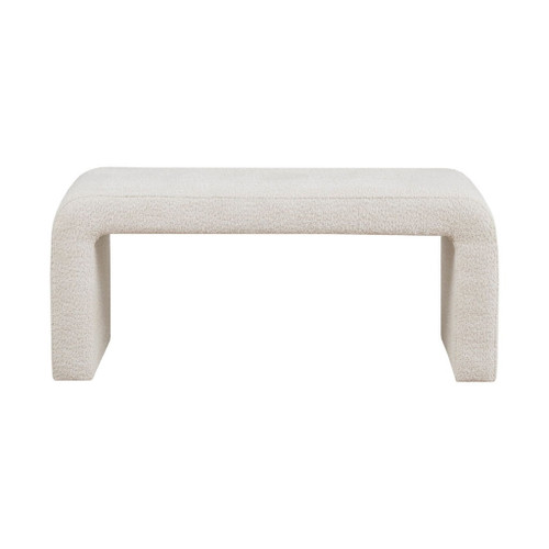 Modern Boucle Waterfall Bench - Cream