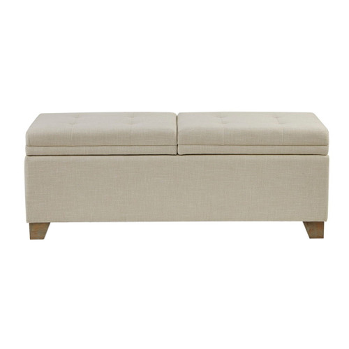Soft Close Storage Bench Upholstered - Natural