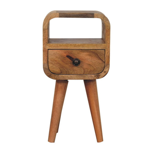 Extra Mini Curve Open Slot Nightstand - Oak