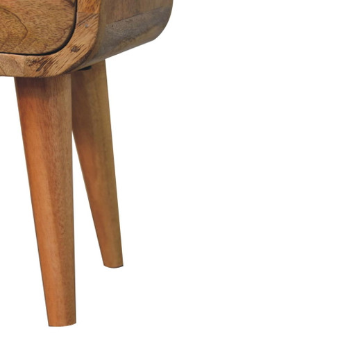 Extra Mini Curve Open Slot Nightstand - Oak