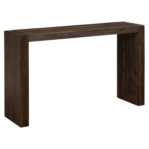 Modern Solid Wood Console Table - Distressed Brown