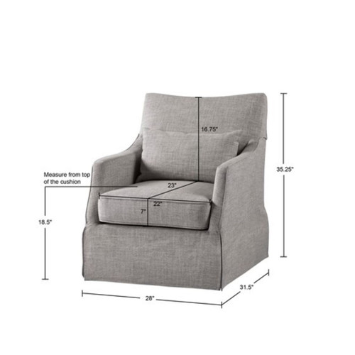 Skirted Swivel Chair Traditional Aesthetic - Gray