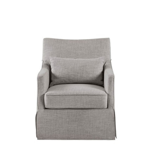 Skirted Swivel Chair Traditional Aesthetic - Gray