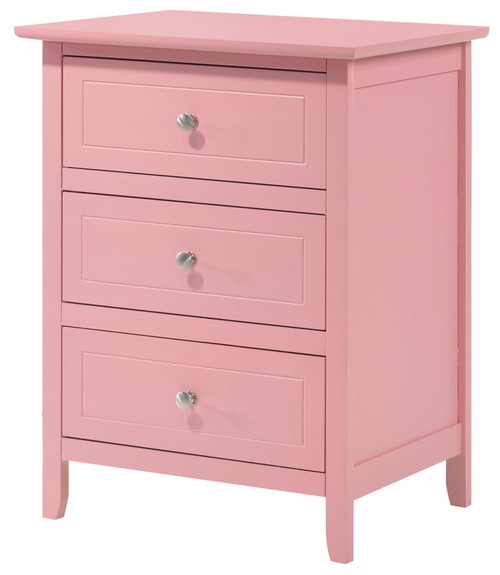 Transitional Nightstand For Bedrooms - Pink