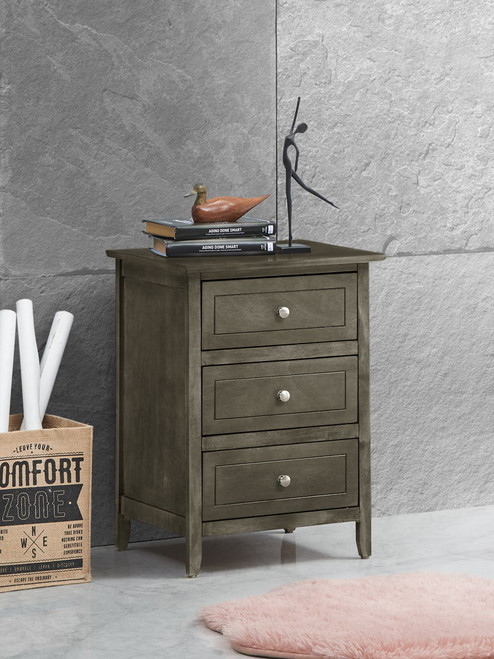 Transitional Nightstand For Bedrooms - Gray