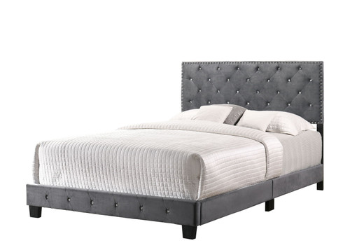 Full Bed With Storage Transitional - Gray