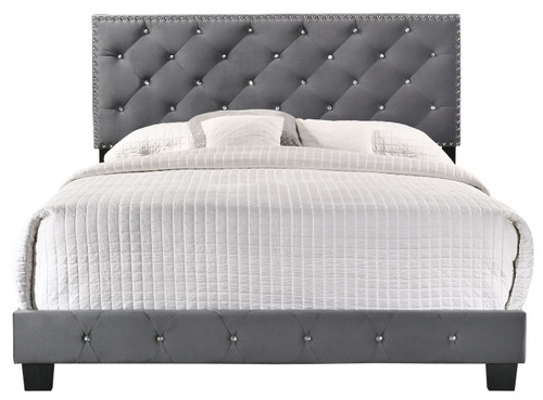 Full Bed With Storage Transitional - Gray
