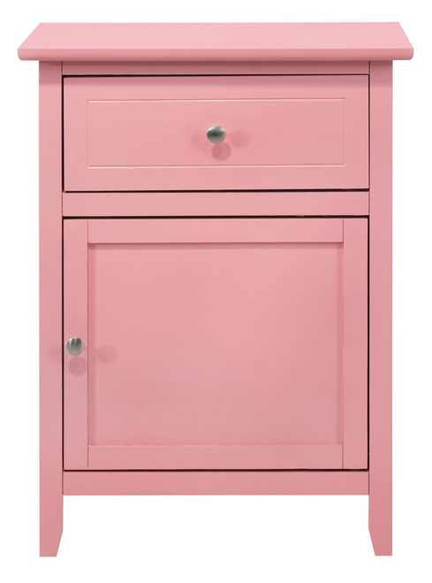 Chic Transitional Nightstand - Pink