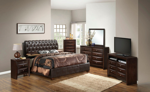 Marilla - Queen Bed - Dark Brown