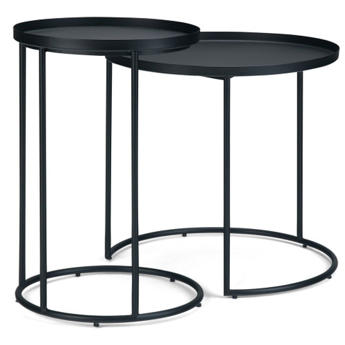 Monet - Metal 2 Piece Nesting Table - Black