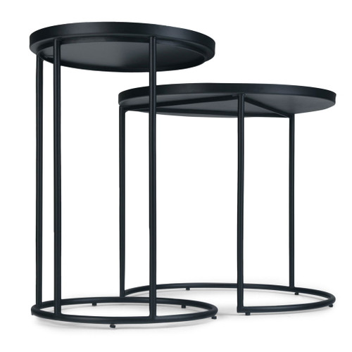 Monet - Metal 2 Piece Nesting Table - Black