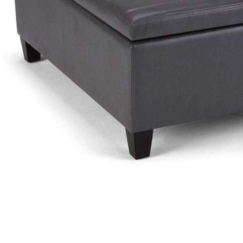 Ellis - Coffee Table Storage Ottoman - Stone Gray