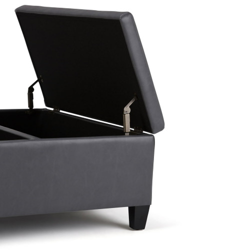 Ellis - Coffee Table Storage Ottoman - Stone Gray