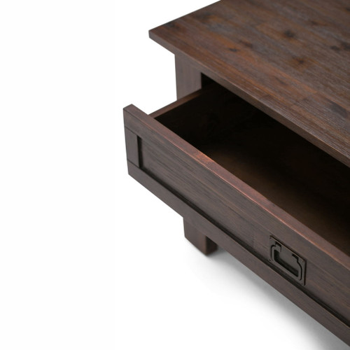 Monroe - Square Coffee Table - Distressed Charcoal Brown