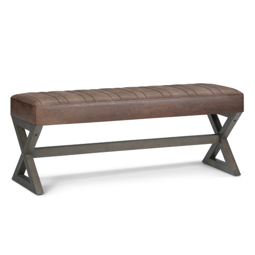 Salinger - Large Ottoman Bench - Distressed Chestnut Brown