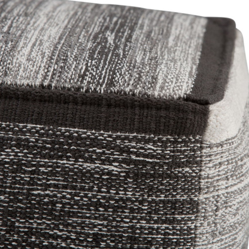 Naya - Cube Pouf - Patterned Gray Melange