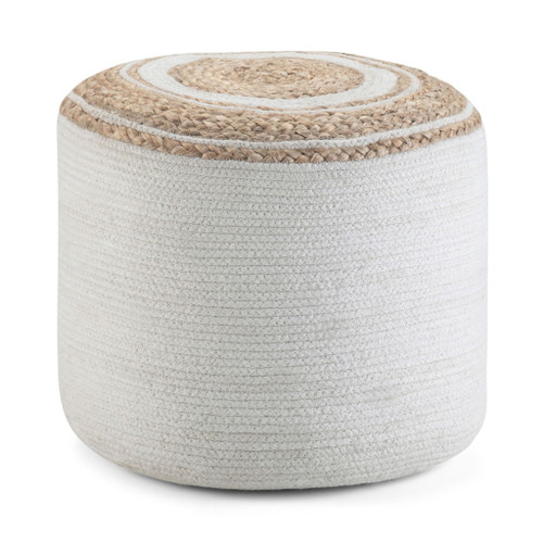 Serena - Round Braided Pouf - Natural