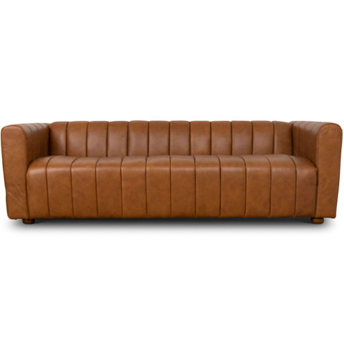 Elrosa - Channel Tufted Sofa - Brown