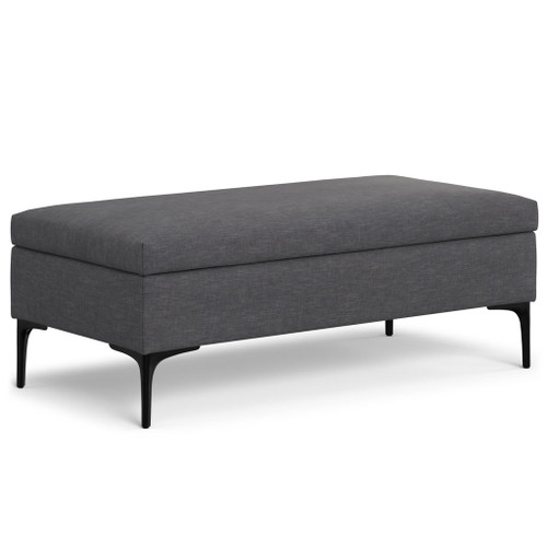 Rebecca - Multifunctional Large Coffee Table Storage Ottoman With Lift Up Lid - Gray