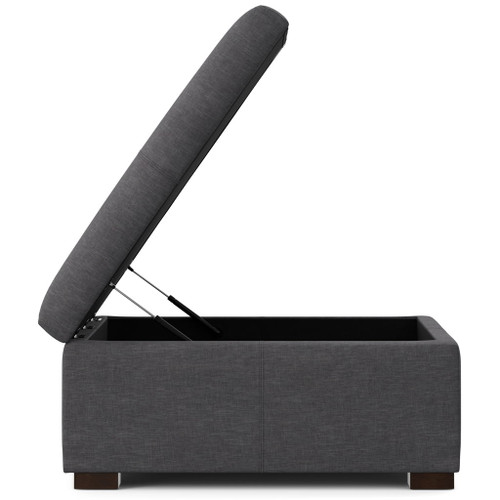 Gabbie - Square Coffee Table Storage Ottoman - Gray