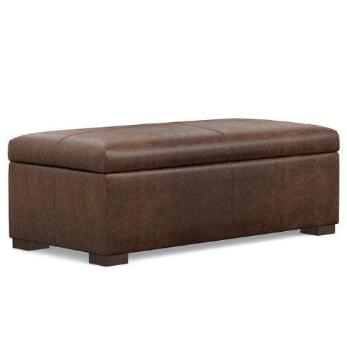 Gabbie - Rectangular Storage Upholstered Ottoman - Brown