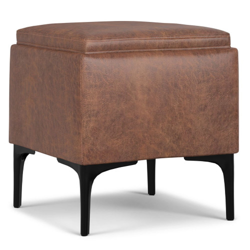 Natasha - Storage Ottoman With Tray - Brown
