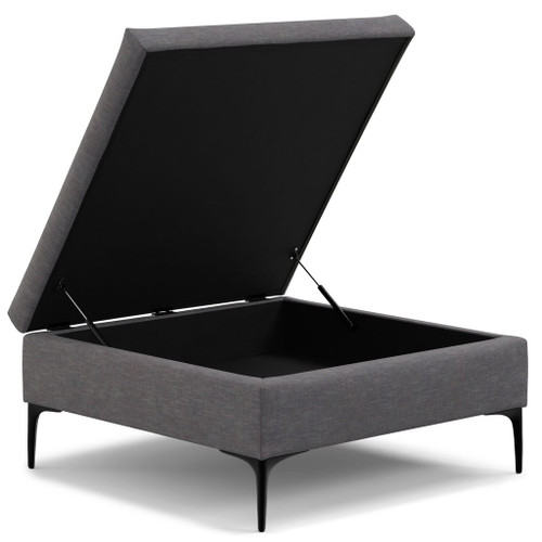 Rebecca - Multifunctional Coffee Table Storage Ottoman With Lift Up Lid - Gray