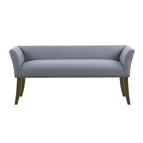 Accent Bench With Low Back And Flared Arms - Slate Blue