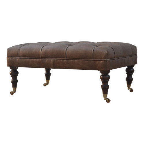 Buffalo - Leather Ottoman - Brown