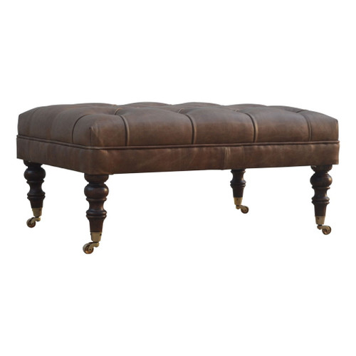 Buffalo - Leather Ottoman - Brown