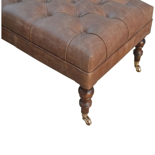Buffalo - Leather Ottoman - Brown