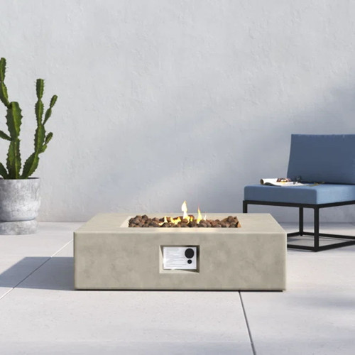 Outdoor Reinforced Fire Pit Table - Natural / Gray
