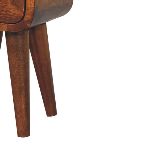 Extra Mini Curved Nightstand - Chestnut