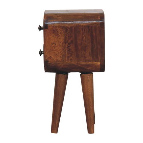 Extra Mini Curved Nightstand - Chestnut