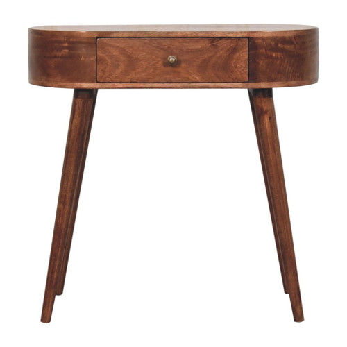 Rounded Small Console Table - Walnut