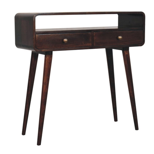 Curved Console Table - Walnut