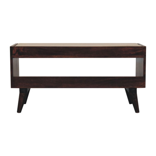 Bench With Mud Linen Seat Pad - Walnut
