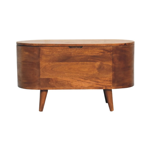 Rounded Lid Up Blanket Box - Chestnut