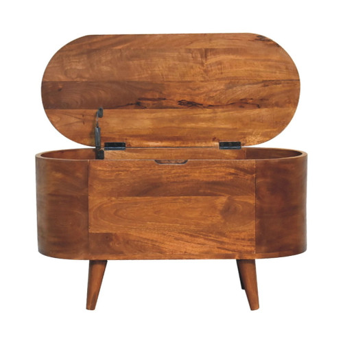 Rounded Lid Up Blanket Box - Chestnut