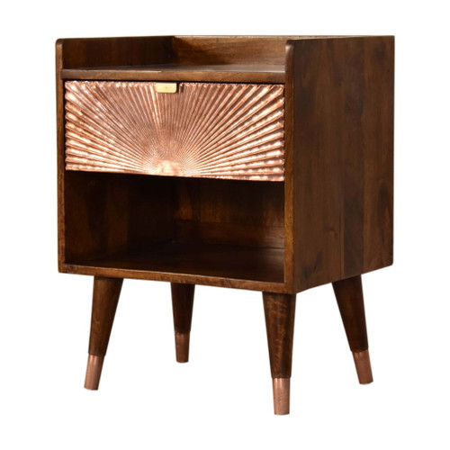 Manila - Copper 1 Drawer Nightstand - Chestnut