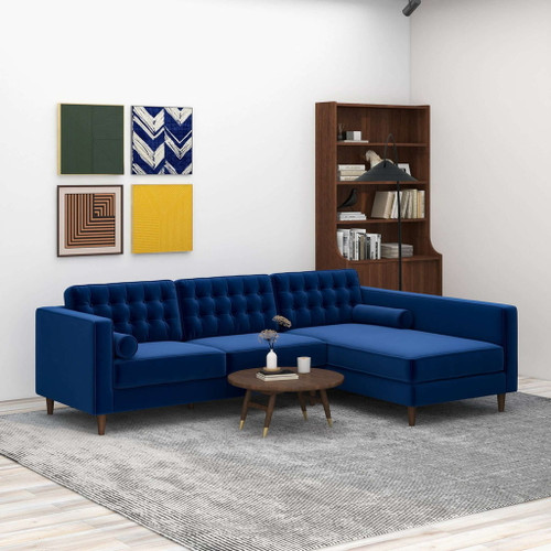 Christian - Sectional Sofa Right Facing - Blue
