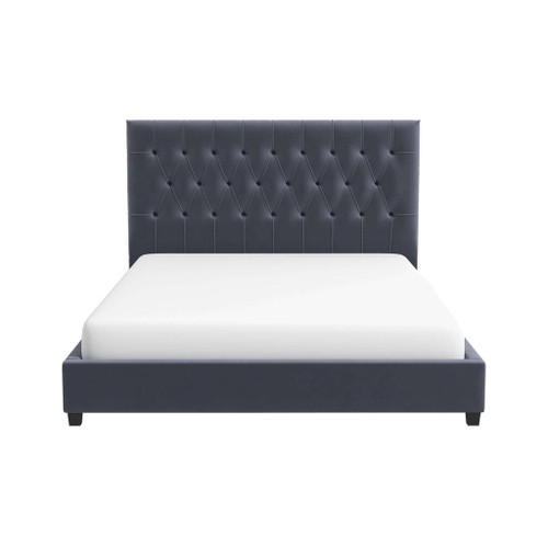 Donald - Queen Mid Century Modern Platform Bed - Gray