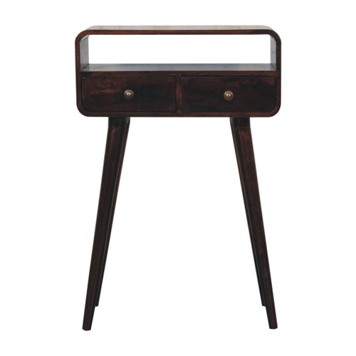 Mini Curved Console Table - Walnut