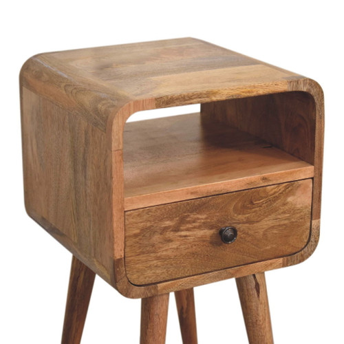 Mini Curve Open Nightstand - Oak