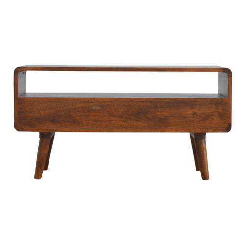 Curved Media Unit - Chestnut