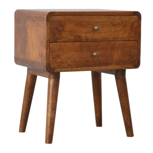 Curved Nightstand - Chestnut
