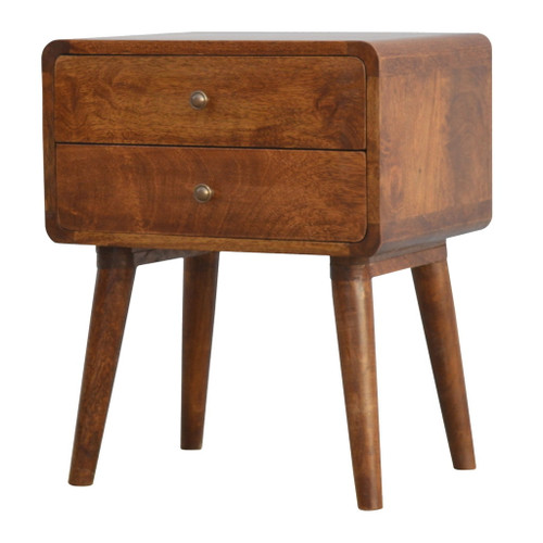 Curved Nightstand - Chestnut