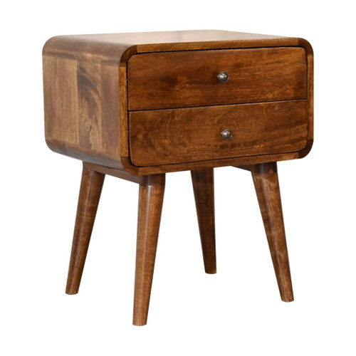 Curved Nightstand - Chestnut