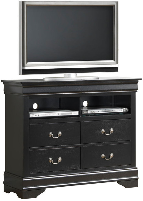 Elegant Traditional Media Chest - Black