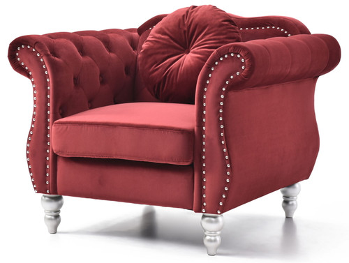 Chic Transitional Chair - Burgundy